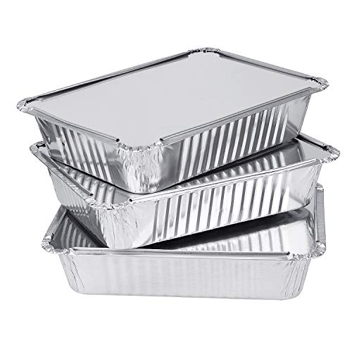 Contenedores de aluminio con bordes + tapa en cartón aluminio - Comodidad y conservación para uso alimentario