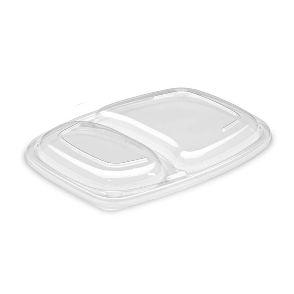 Envases negros de PP desechables y reciclables con tapa antiniebla