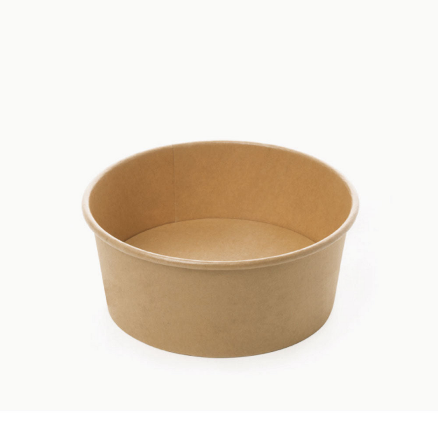 Recipiente para poke y ensalada en papel kraft habana