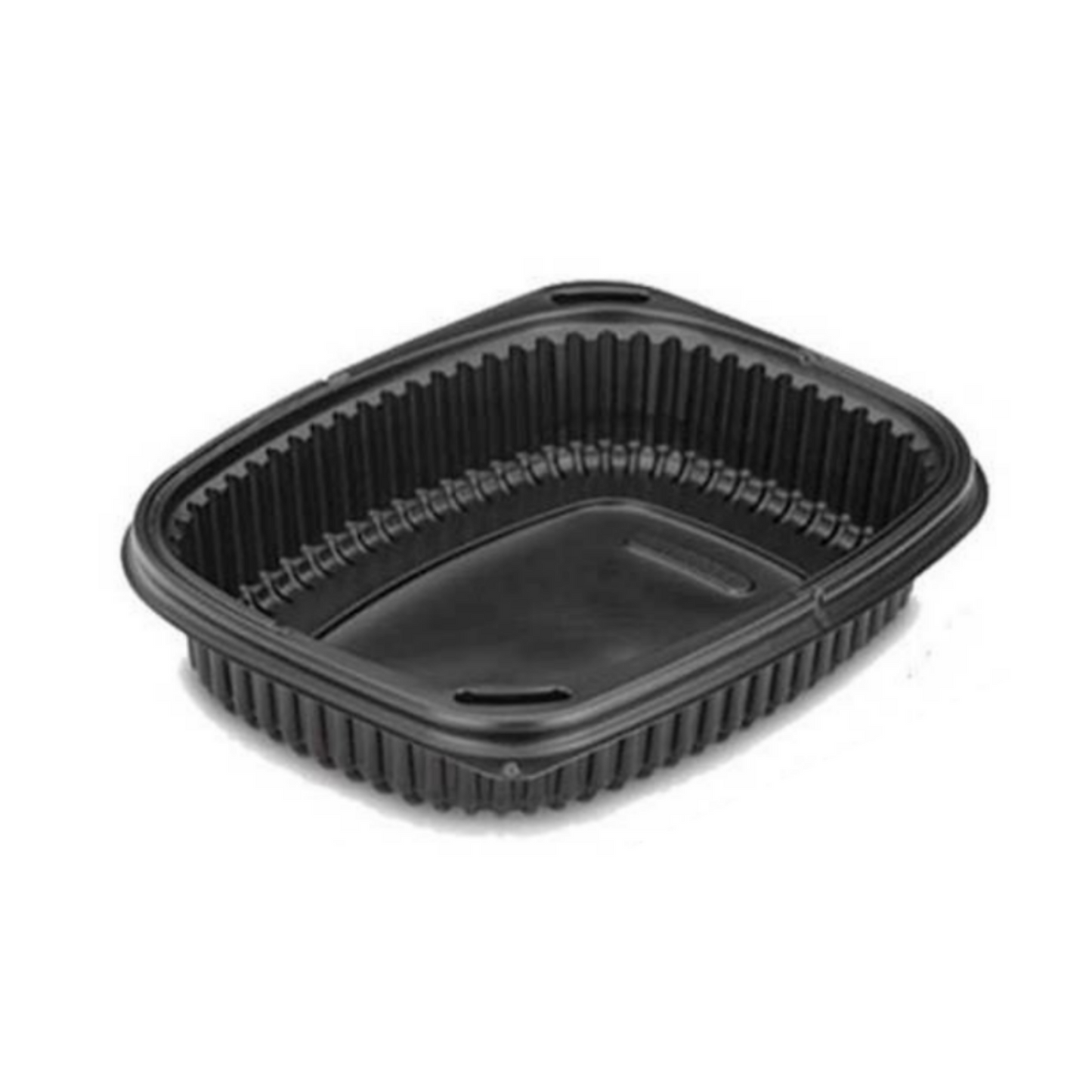 Envases negros de PP desechables y reciclables con tapa antiniebla