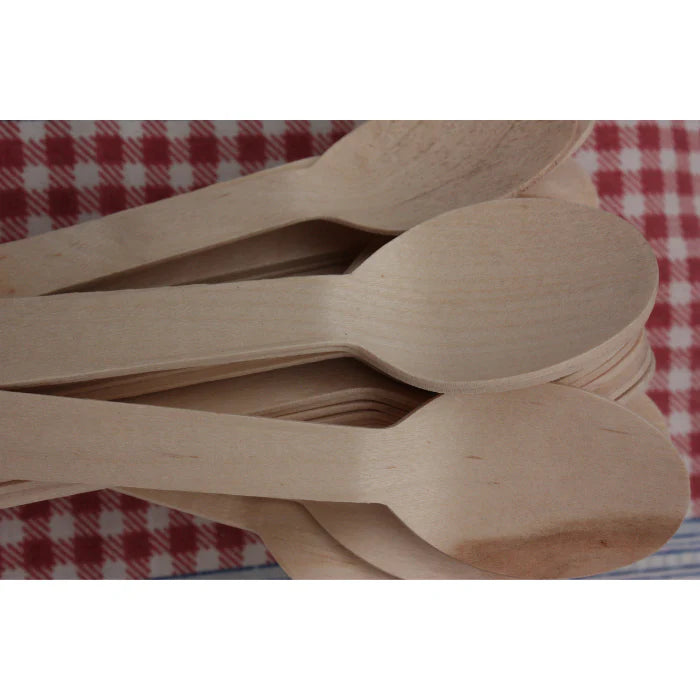 Cucharas desechables de madera de abedul 16 cm - 1000 unidades