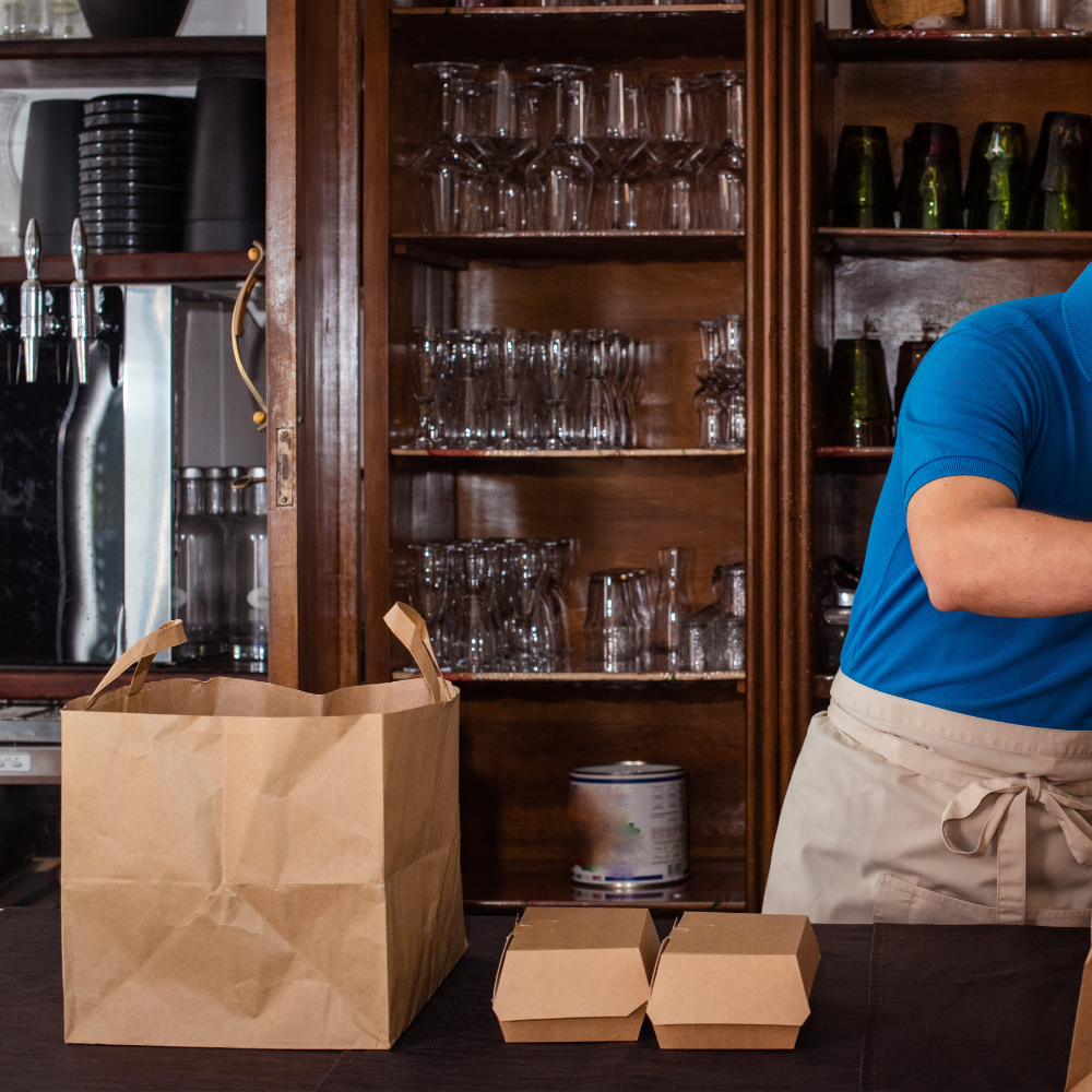 Shoppers in Carta Avana per Take Away – Confezione da 200 Pezzi