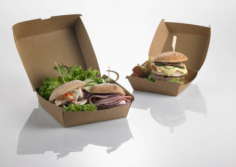 Contenitori Porta Hamburger in Carta Kraft Avana – Monouso ed Ecologici
