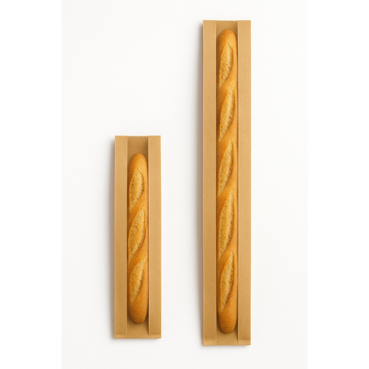 Busta Baguette Avana con Finestra Microforata
