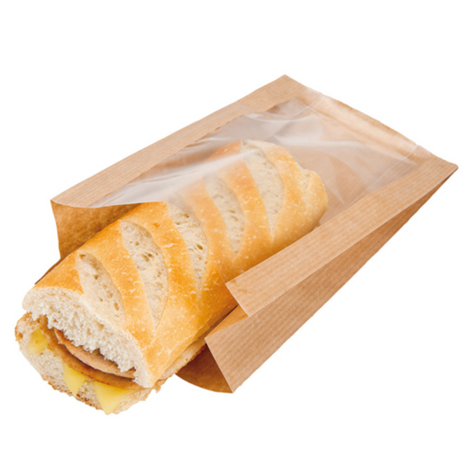 Sacchetti in Carta Avana Antigrasso con Finestra