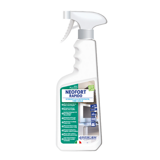 Detergente Alcalino per Piastre, Forni e Griglie – Neofort Rapido – 750 ml