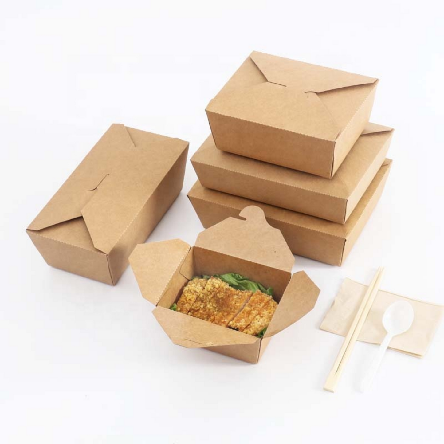 Contenitori Take Away per Alimenti in Carta Kraft Avana – 20x14xH9 cm