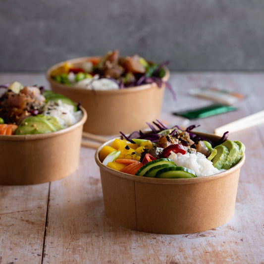 Contenitore Poke e Insalata in Carta Kraft Avana